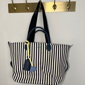 Cincha Striped Tote Bag - Navy and White